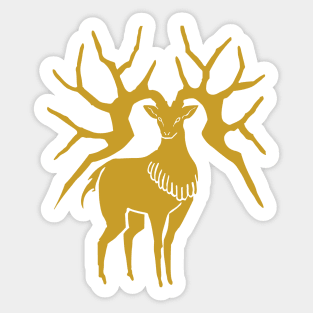 Golden Deer House Sticker